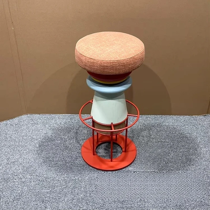 

Special design high-quality gaming living room chair blue pink fabric cylindrical chair