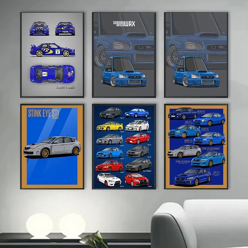 Modern Painting Subaru Impreza Canvas Wall Art Pictures for Home Living Room Room Decor