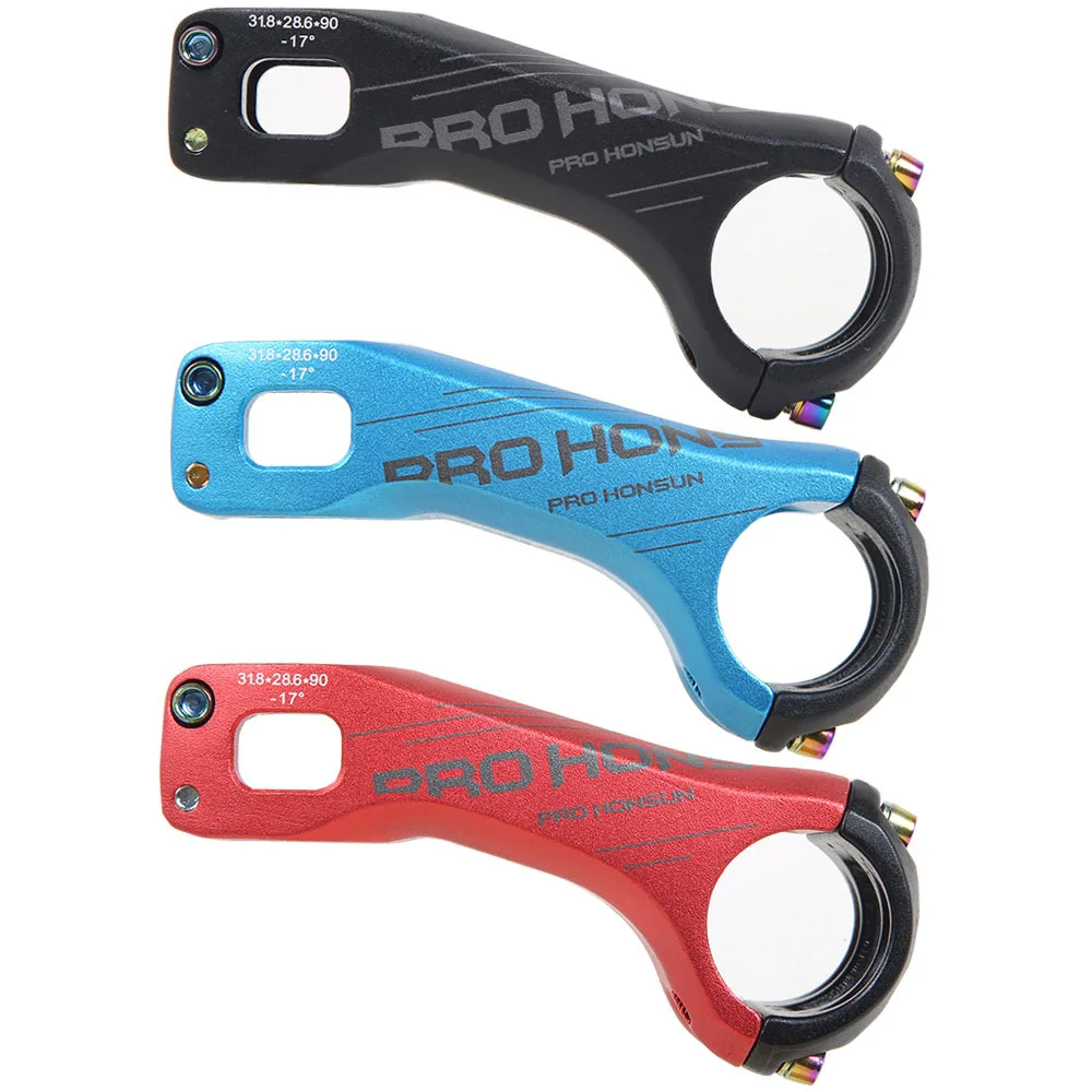 PROHONSUN-Mountainous Road Bike Stem, 17 Degree, Aluminum Alloy, Colorful Riser, 28.6X31.8mm, 70mm, 90mm, Cycling Accessories