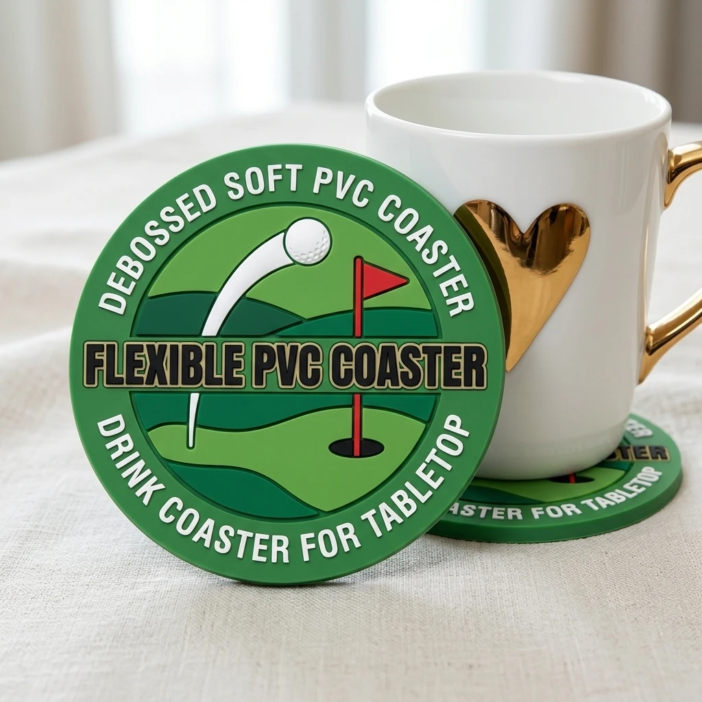 Round PVC Drink Coaster Custom Logo Personalized Non‑Slip Heat‑Resistant Pad Tabletop Decoration For Household Business Gift