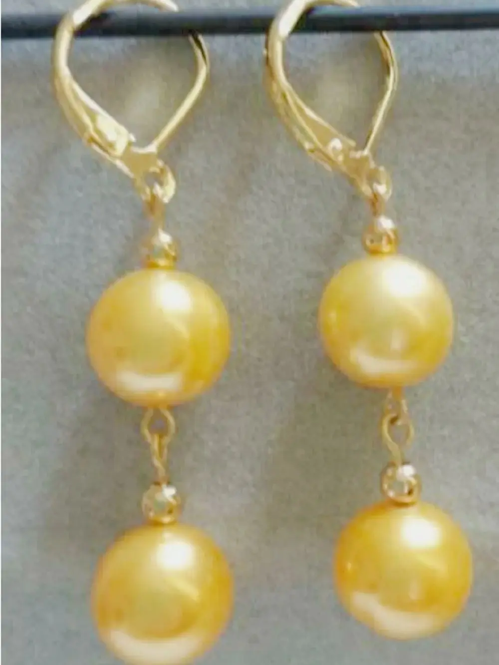 AAA Yellow 9-10MM SOUTH SEA PEARL WOMEN EARRING 14K Yellow Gold Freeshippings Items