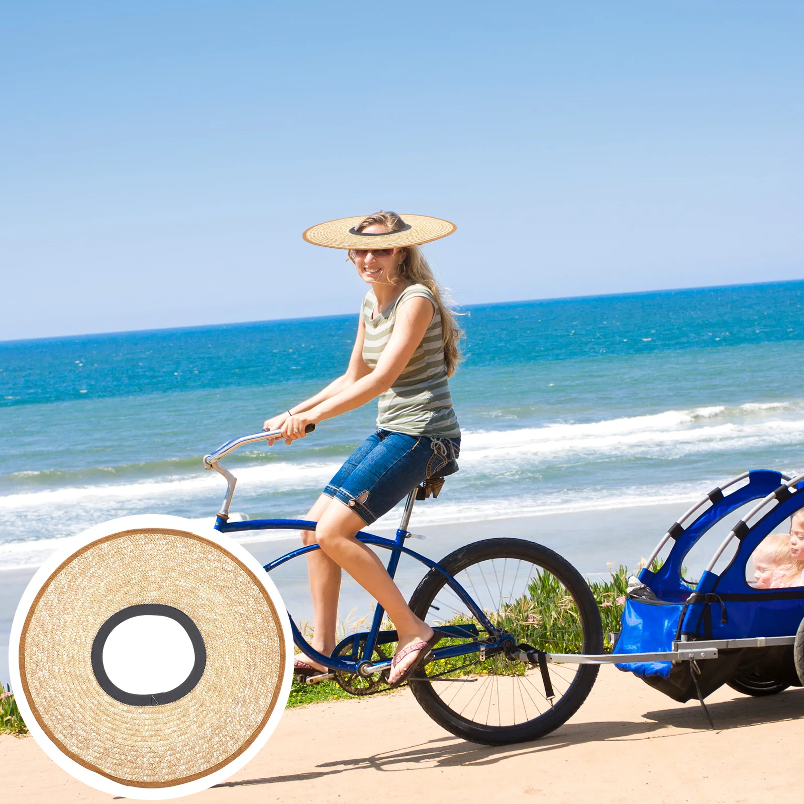 

Construction Hard Hat Sunshade Visor Straw Full Brim Shade Hats Covers 42cm Diameter Lightweight SafetyHelmet Protection