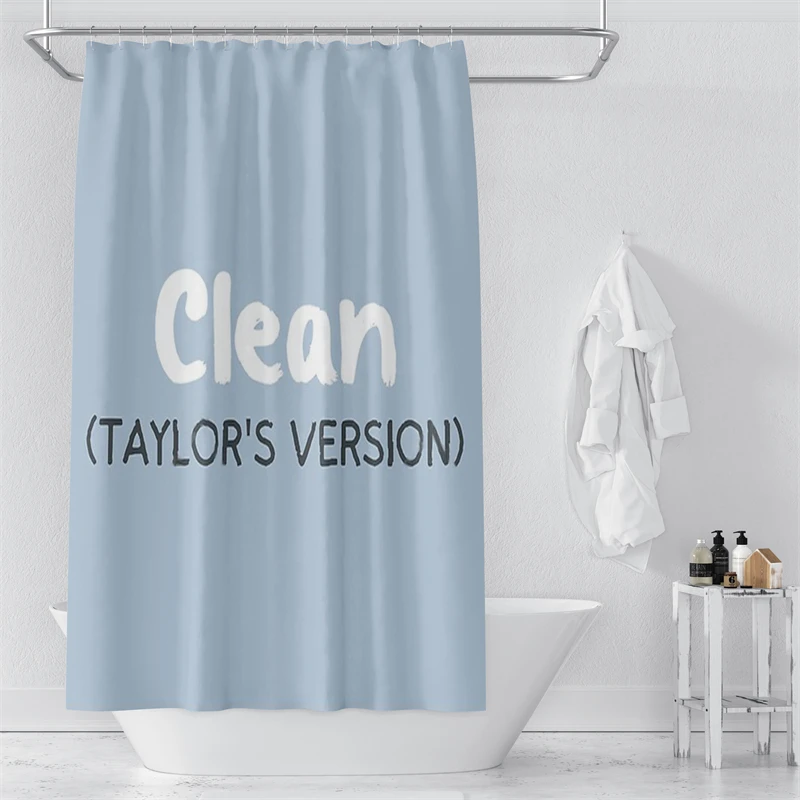 Gaslight Gatekeep Girlboss Clean Taylor's Version Shower Curtain Set with Grommets and Hooks for Bathroom Decor