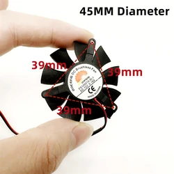 High Quality Ultra Quiet 45MM Diameter VGA Fan Fan Blade  39mm Hole Spacing 12V 0.16A 2pin