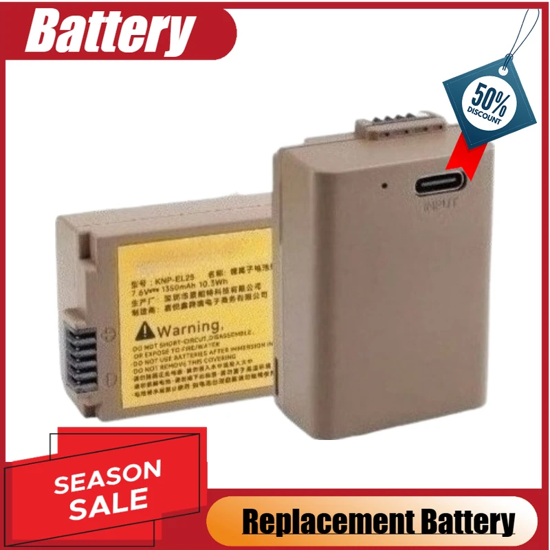 

EN-EL25 Camera Battery With USB-C Charging Port For Nikon ENEL25 EN-EL25a Z30 Z50 ZFC Camera 7.6V 1350mAh Brand New High Quality