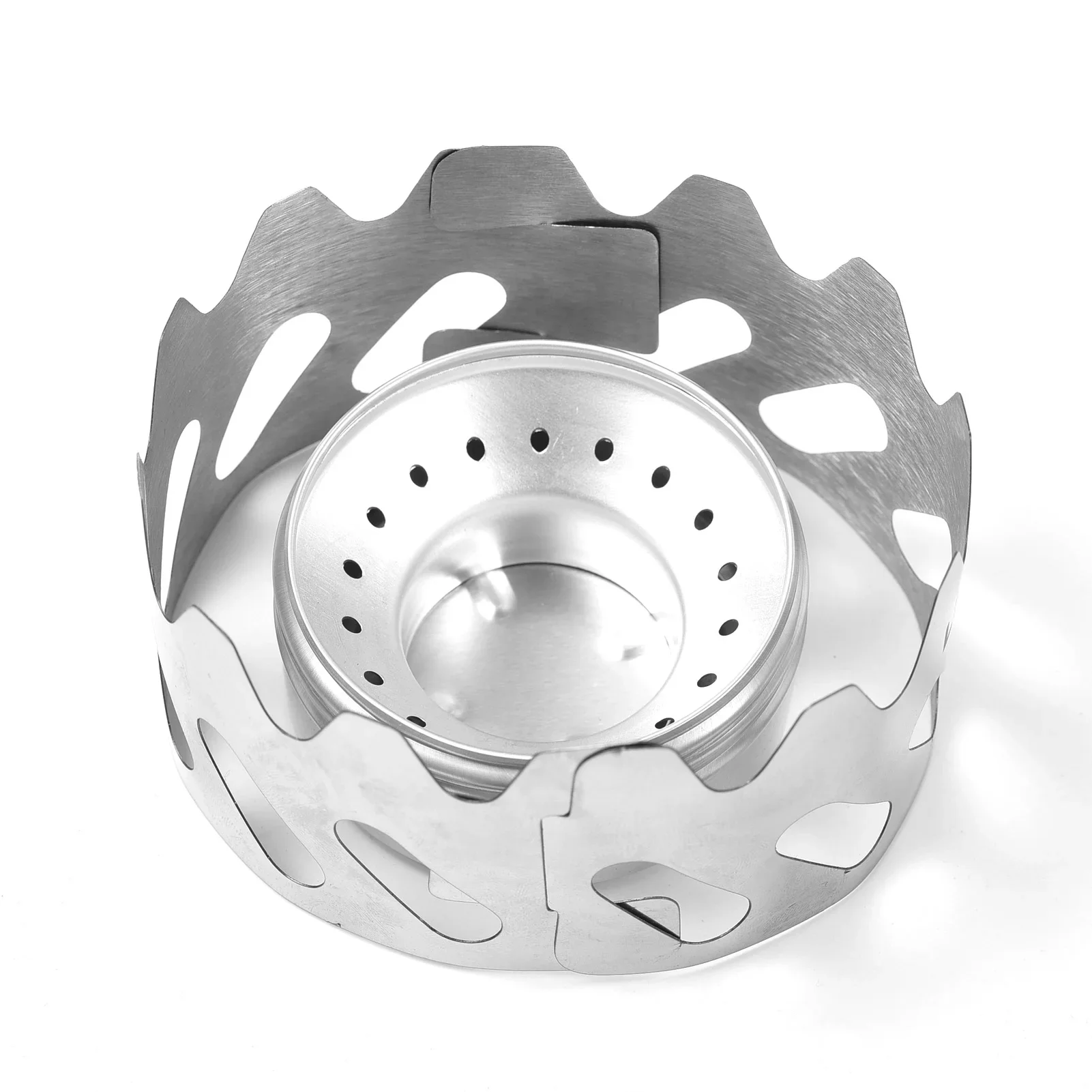 

Mini Stove 40ml Aluminum Alcohol Burner with Small Stainless Steel Windshield Portable Camp Stove for Camping Hiking Survival