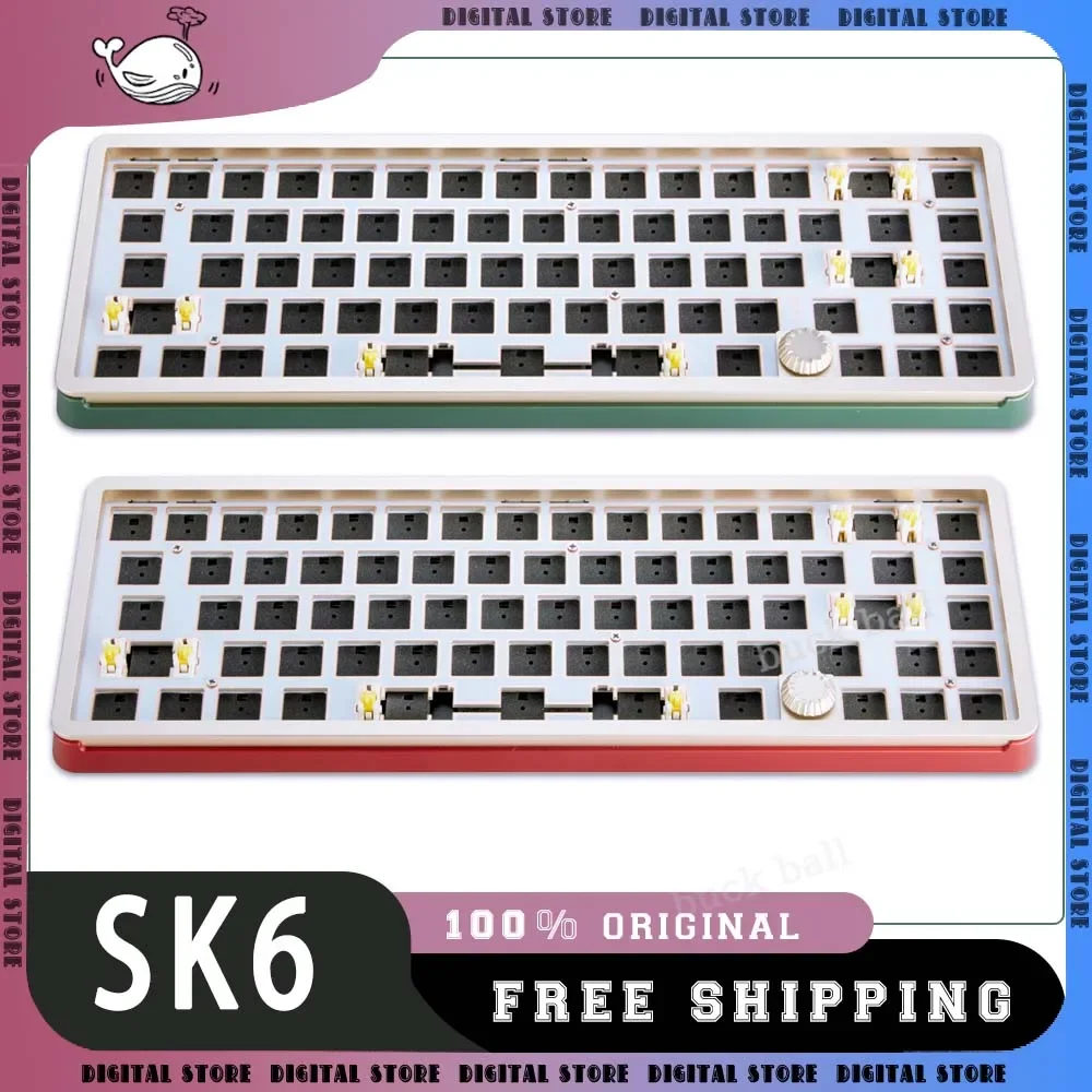 

SIKAKEYB SK6 Gaming Mechanical Keyboard Kit 3Mode USB/2.4G/Bluetooth Wireless Keyboard Kit 69keys RGB Gaming Keyboards Kit Gift