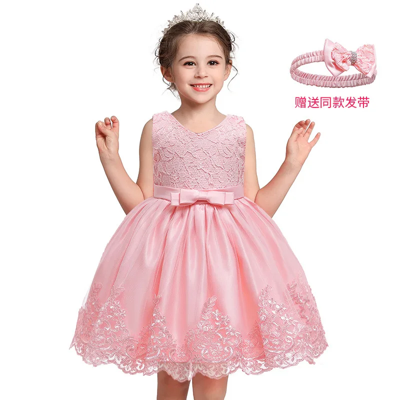 Baby Girl Princess Dress Floral Lace Party Birthday Costume Sleeveless Cake Tutu Dress Summeer Casual Kids Girl Clothing