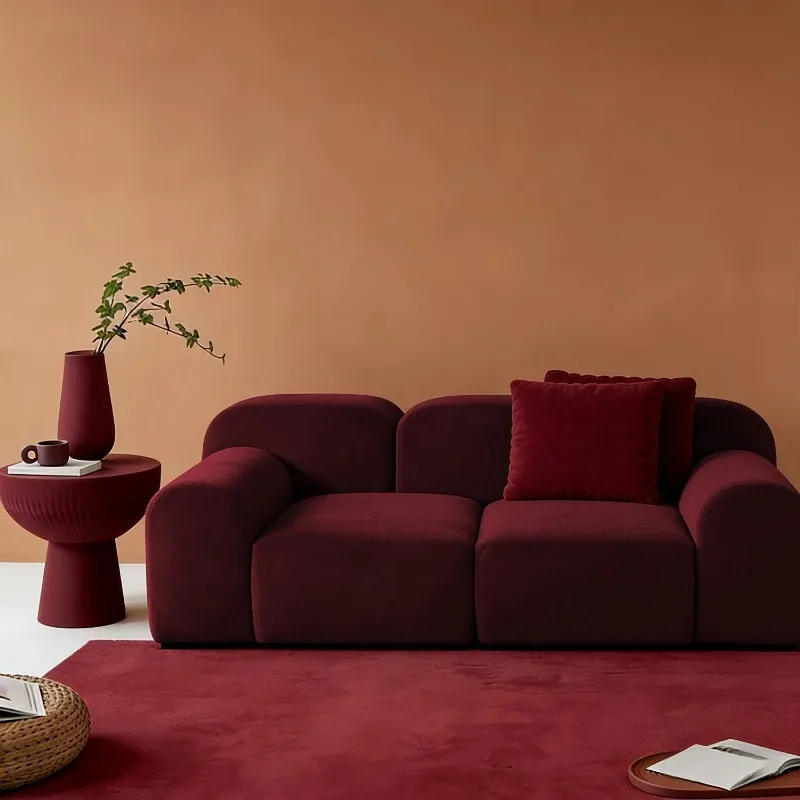 Burgundy flannel sofa gentle healing