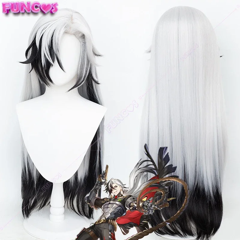 Honkai: Star Rail Boothill Cosplay Wig Galaxy Ranger Cowboy Highlight Black White Hair Heat-resistant Fiber Hair Free Wig Net