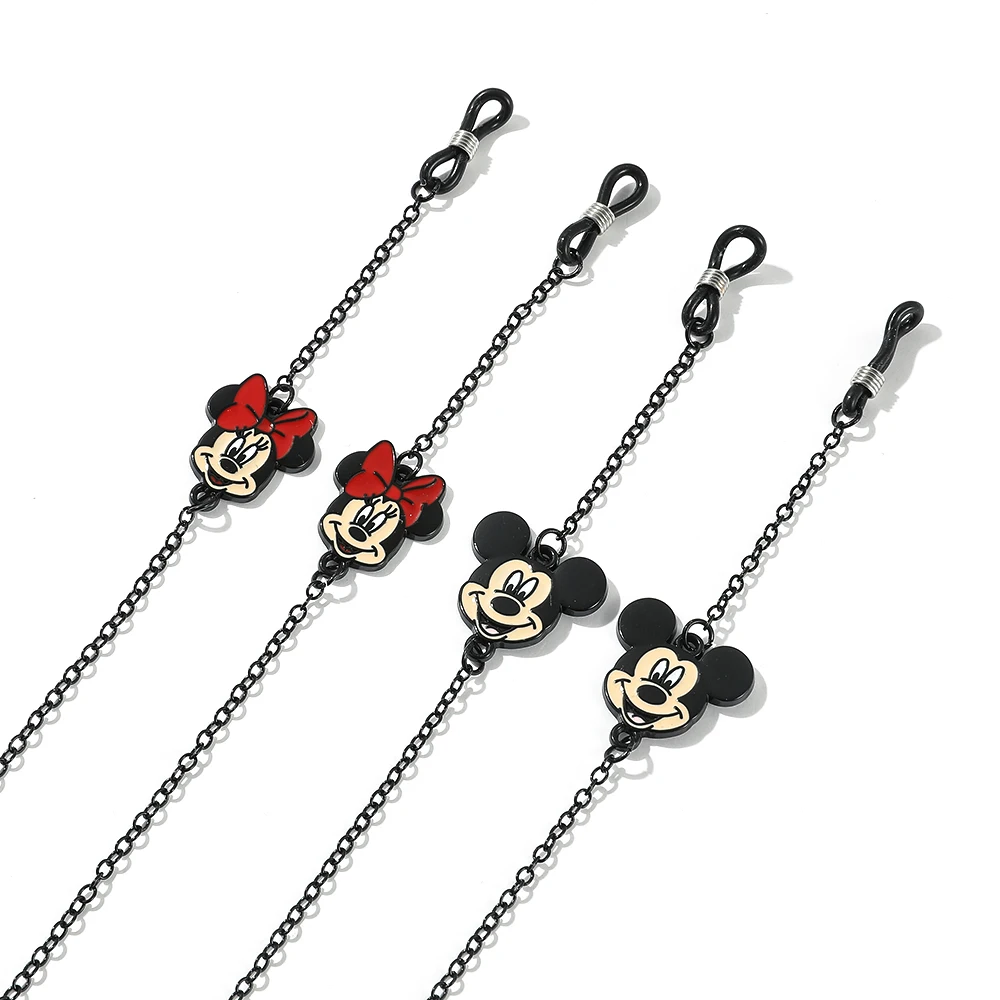 Disney Minnie Mickey Mouse Sunglass Chains Lanyards Eyewear Accessories Cartoon Stitch Anti-Falling Glasses Cord Necklace