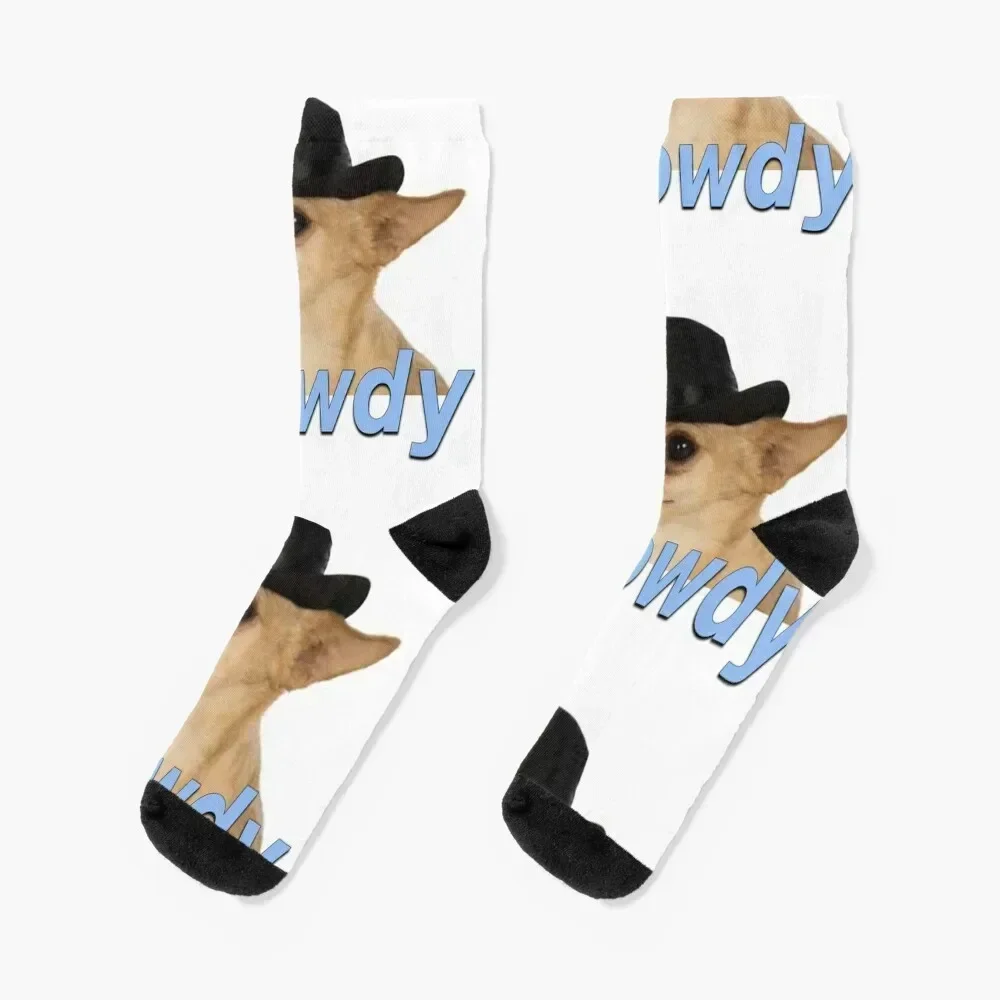 

Howdy Dog Socks Christmas colored Soccer Sports Women's Socks Men's happy floral designer bright garter Socks Male Women's