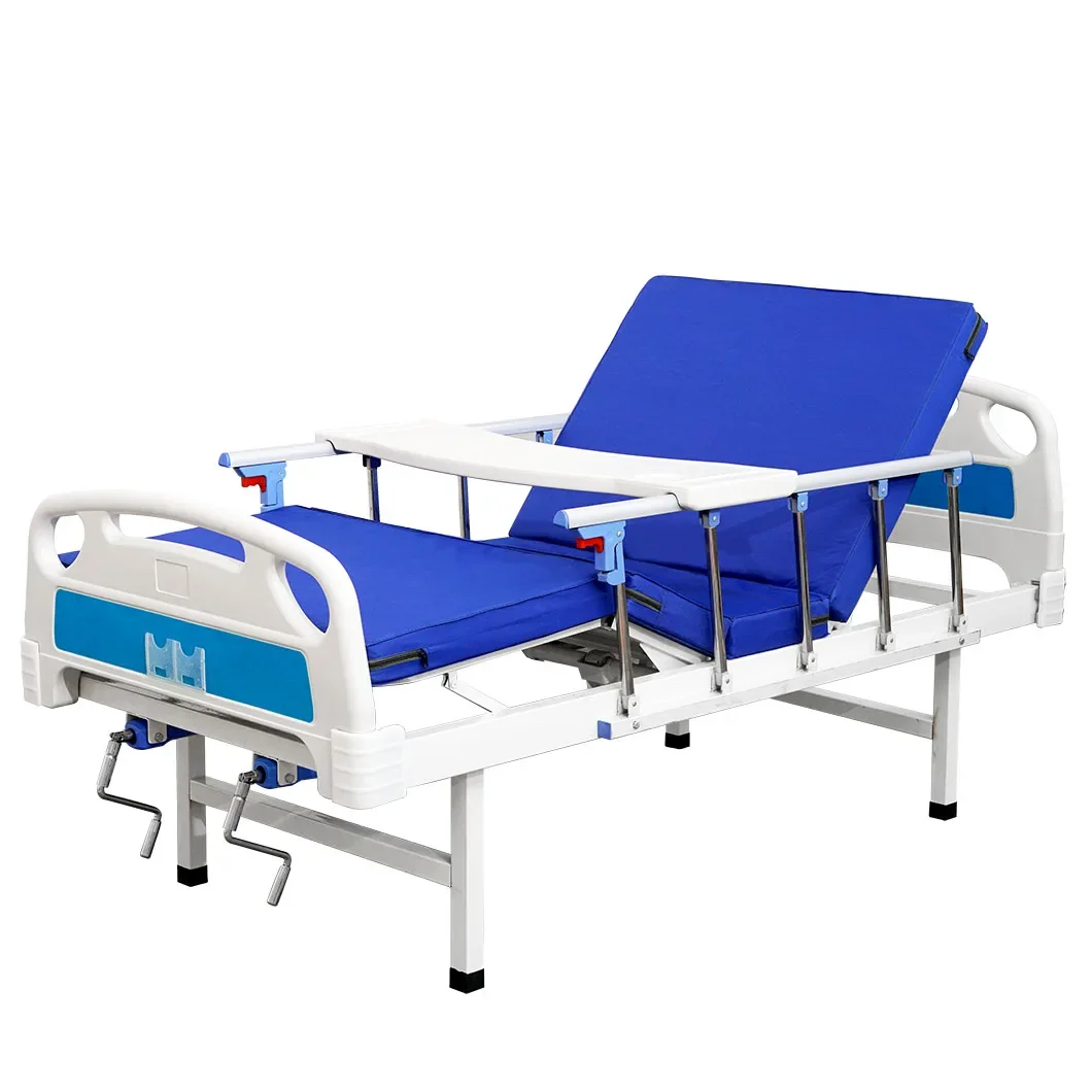 A201 Hot Selling ABS Head Board Manual Two Crank Patient bed for Clinic and Hospital