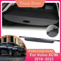 Trunk Cargo Cover for Volvo XC90 T6 T8 2016~2023 Rear Shield Shade Curtain Security Partition Board Car Auto Interior Accessorie