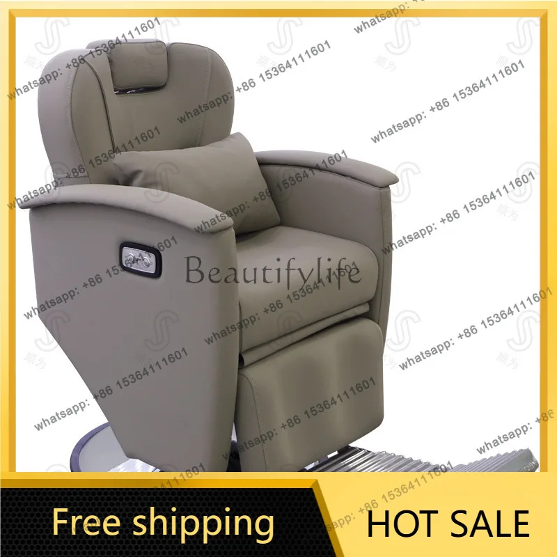 Factory Direct Sales Cross-border Barber Chair Black Hydraulic Putting Down Lifting Lying Down