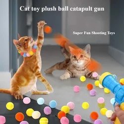 1 set kattenspeelgoed Interactief hoog leuk speelgoedgeweren 20/50 pluche ballen Introductie van stil Hoge stuiterende ballen Plaag de katten Katten Huisdier