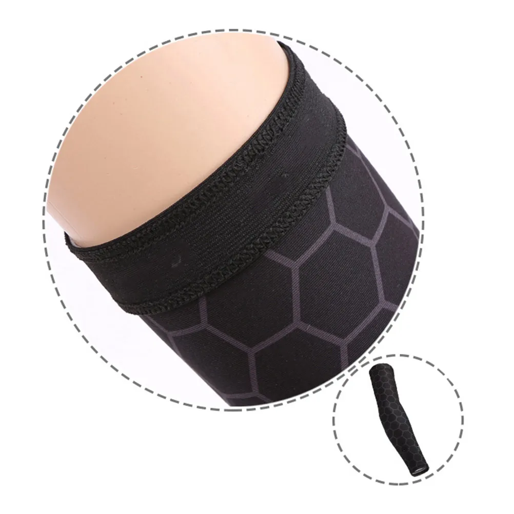 زوج واحد من أكمام أذرع تبريد للجنسين باللون الأسود المرن بأكمام طويلة من النايلون سريع الجفاف للأنشطة الخارجية لركوب الدراجات