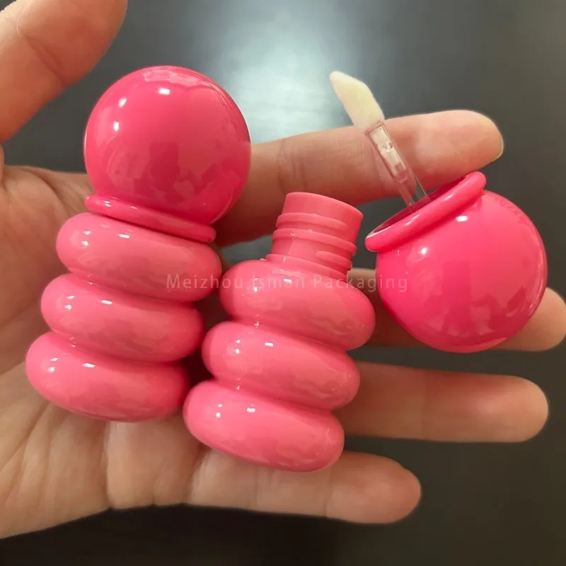 

50 шт. ярко-розовых популярных уникальных милых пластиковых тюбиков для блеска для губ в форме конфет, пустые контейнеры для блеска для губ, 3 мл