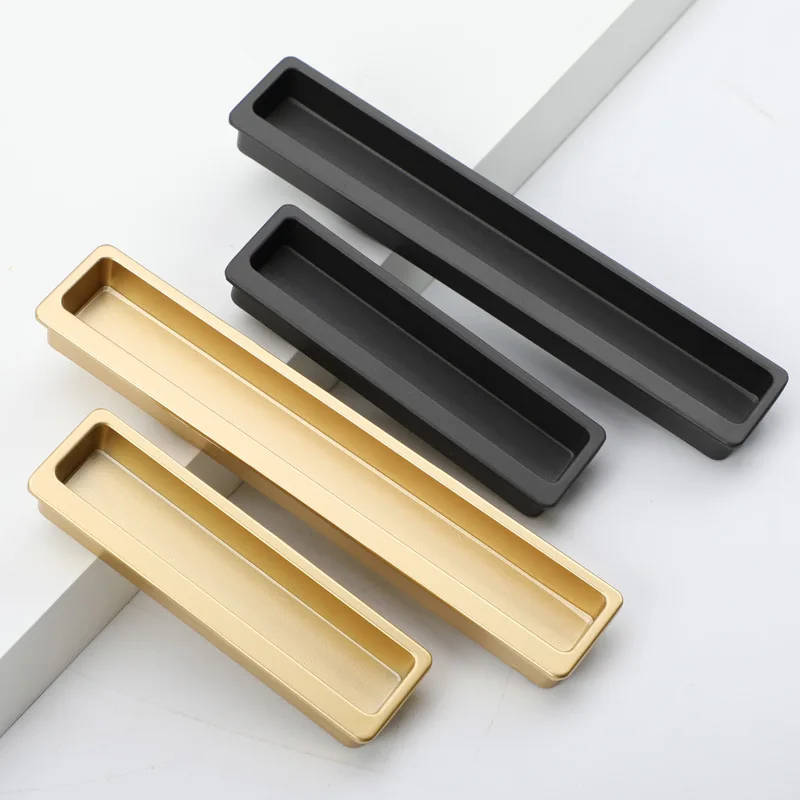 

10PCS Recessed Invisible Hidden Sliding Door Handles Drawer Pulls Cupboard Wardrobe Kitchen Flush Finger Cabinet Pulls Handles