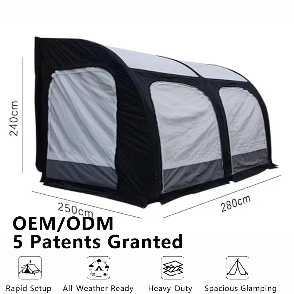 

Car Side Awning Tent Overnight Tall Width Windproof Sun Protection Canopy RV Annex Shelter In Stock
