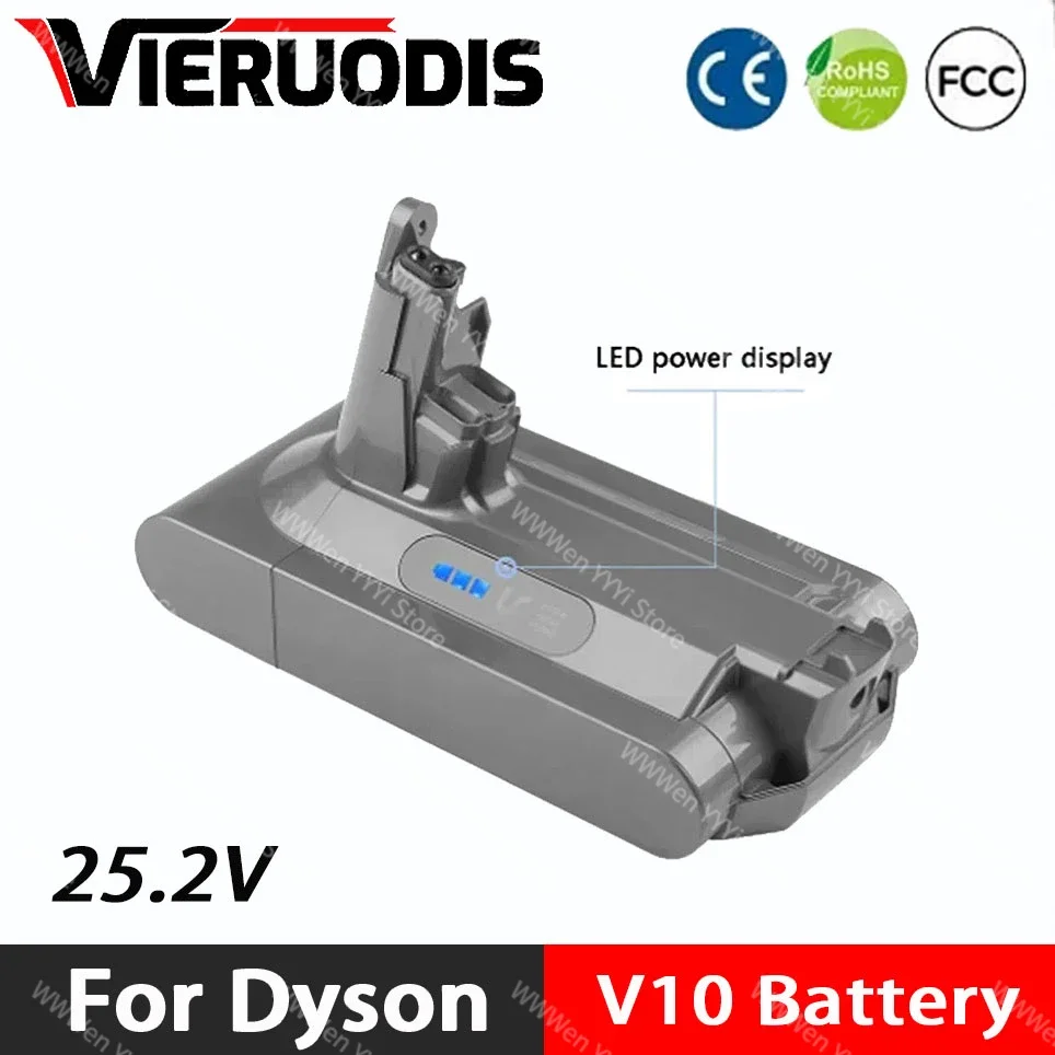 

For Dyson 25.2V SV12 V10 4800mAh Rechargeable Battery for Dyson V10 Absolute Replaceable Fluffy Cyclone Vacuum Cleaner Battery