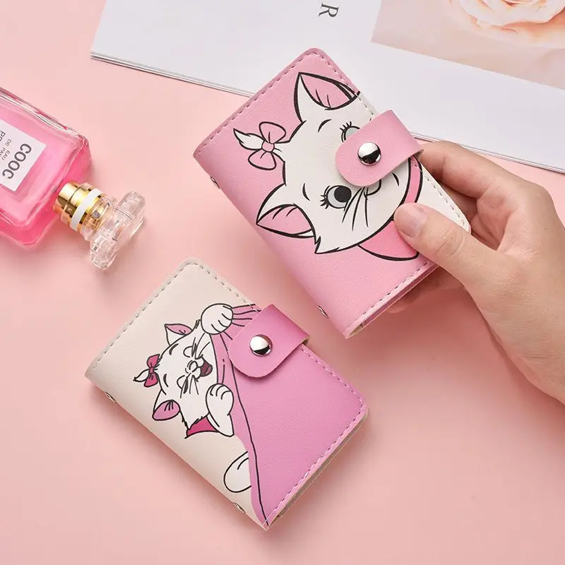 Disney Marie Cat Card Holder Large Capacity Multi-Card Slot Document Holder Credit Card Holder Driver\'s License Holder Coinpurse