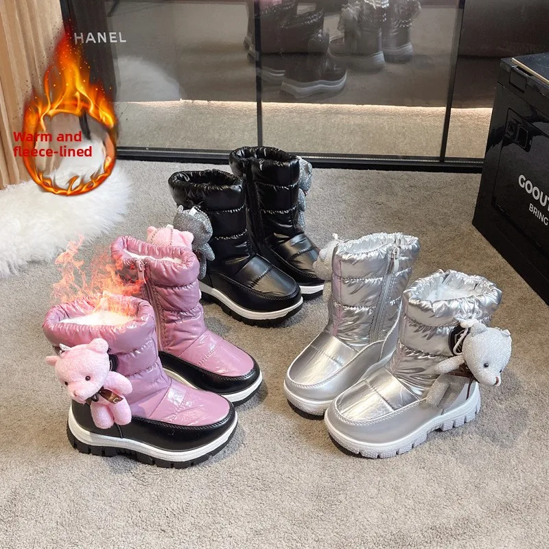 

Kids Winter Snow Boots - Insulated High-Top Shoes with Fleece Lining, Warm & Waterproof for Boys & Girls