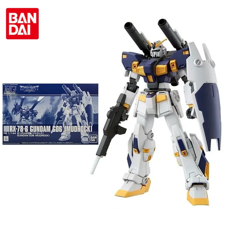 

Bandai Gundam Model Kit Anime Figure HGUC 1/144 RX-78-6 G06 Mudrock Genuine Gunpla Model Action Figure Toys for Children