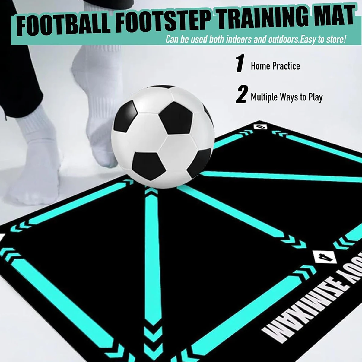 1Pc Soccer Training Mat（40*60cm） - Enhance footwork and BallControl Durable Football Mat Training Tool for Ball Mastery