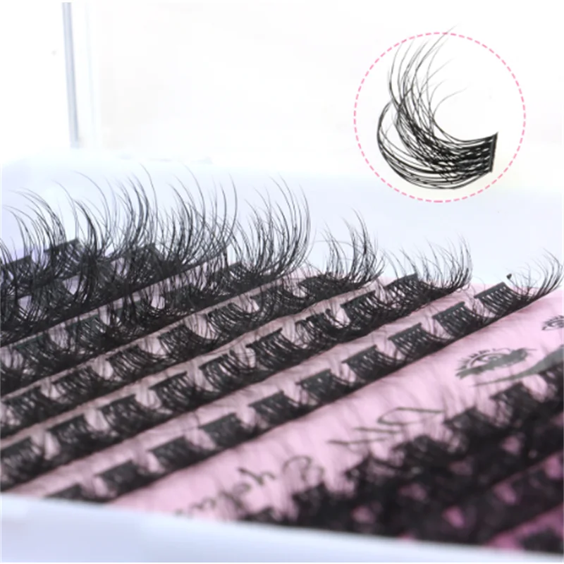 Set di ciglia finte segmentali popolari all'ingrosso a 13 file di dimensioni miste fai-da-te per il trucco del salone di bellezza