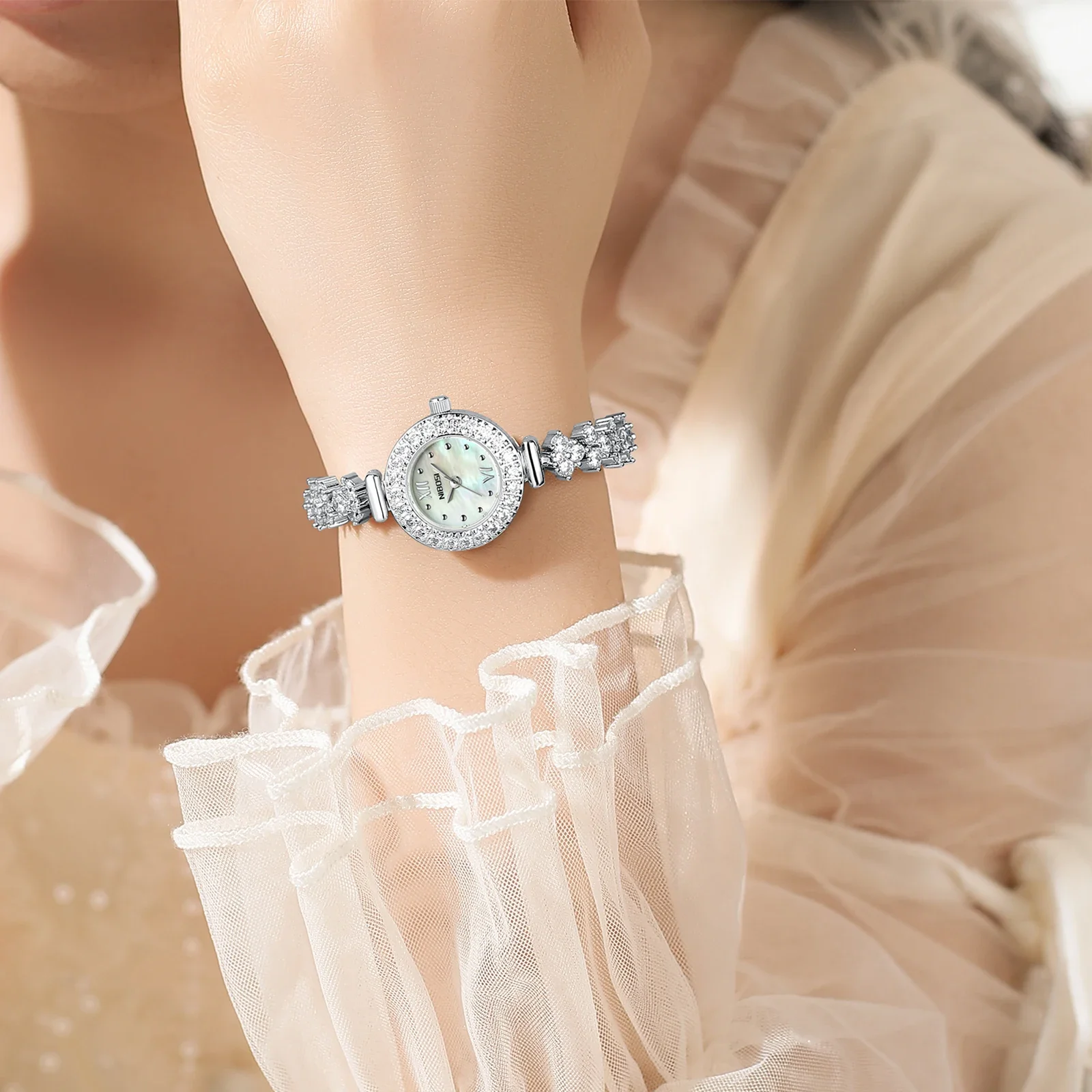 NIBOSI nuovi orologi di lusso di marca per donna orologio da polso in acciaio inossidabile con diamanti orologio da donna al quarzo impermeabile reloj mujer