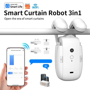 WiFi Perde Motoru Elektrikli Perde Kontrol Cihazı Otomatik Açıcı Ağ Geçidi ile APP Kontrolü ile Alexa Google Home Roman Rod için