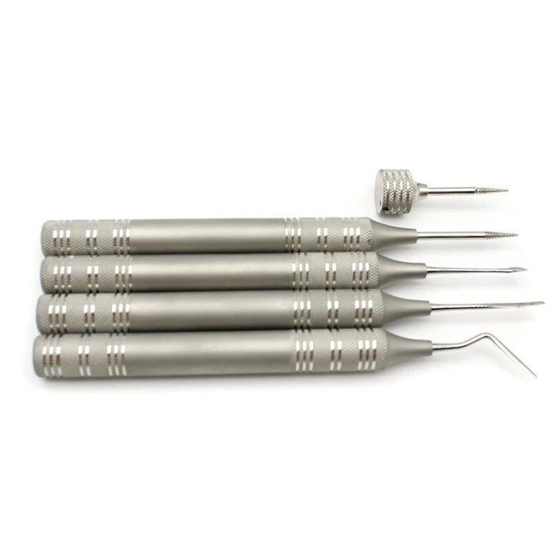 5pcs/set Dental Periodontal Instruments Tool Dental Periotome Power Teeth Extraction Set Tooth Extractor Titanium Tip Tools