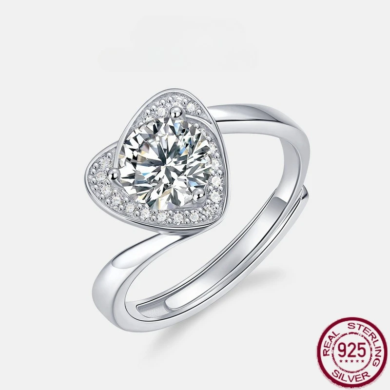 

New S925 sterling silver moissanite fashion classic twisted arm love style wedding ring wedding jewelry