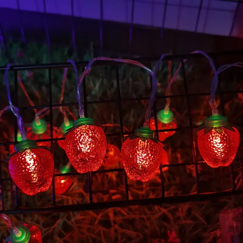 Nice LED Fruit Strawberry Lighting Strings Indoor Atmosphere Lamps Bedroom Decoration