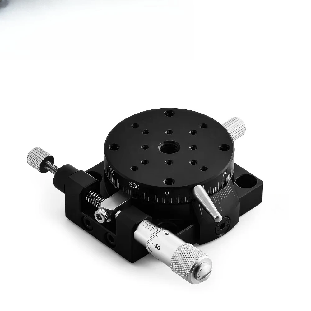 High Precision Optical Testing CNC Machining Manual Rotary Stage Diacion RSPG40 38mm R-Axis Micrometer Head Bearing Aluminum