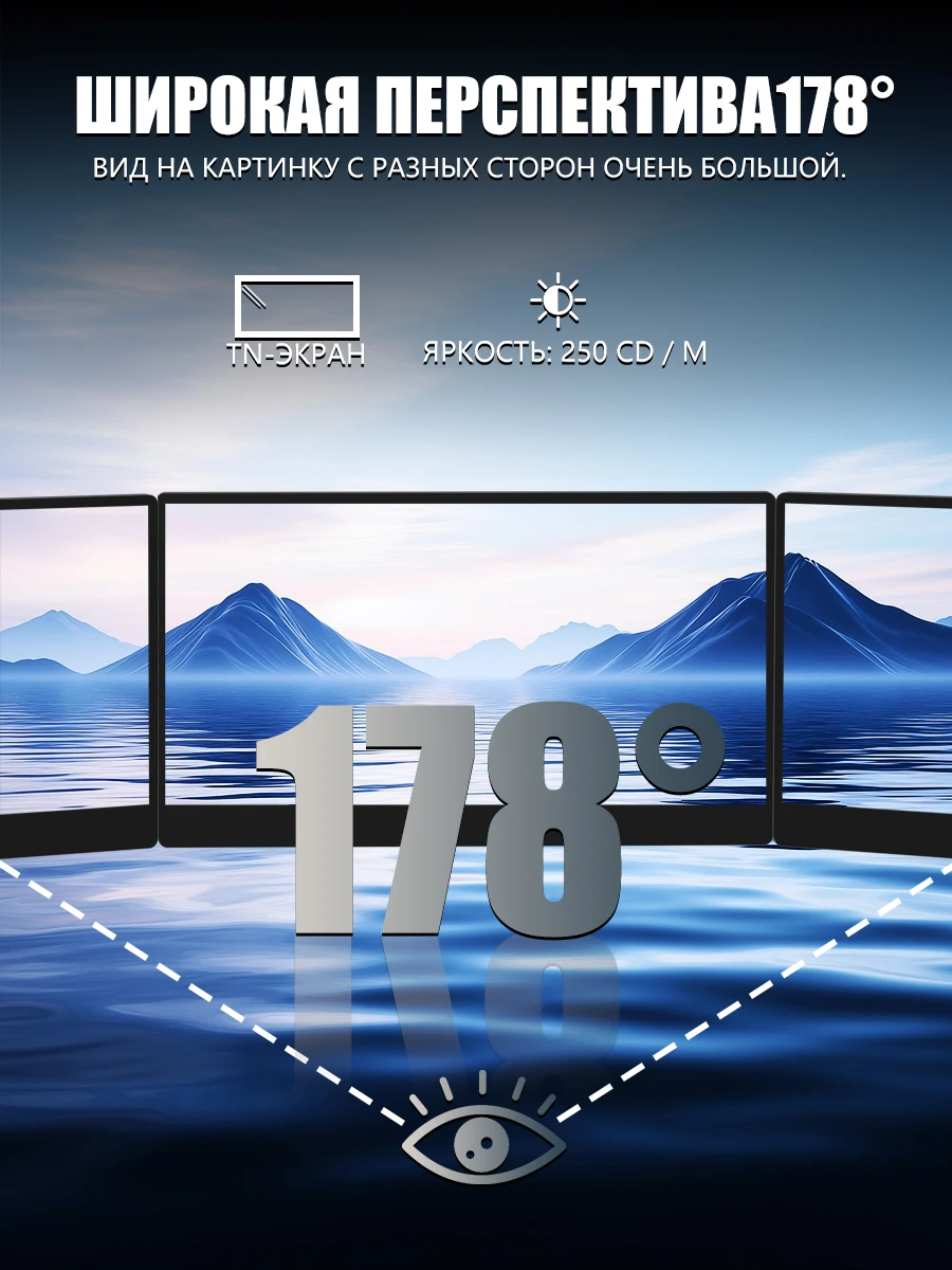 شاشة محمولة مقاس 14 بوصة MUCAI N140-S36 بزاوية واسعة 178 °   USB C HDMI لأجهزة الكمبيوتر المحمول/الهاتف/PS5/Xbox مع مكبرات صوت 60 هرتز