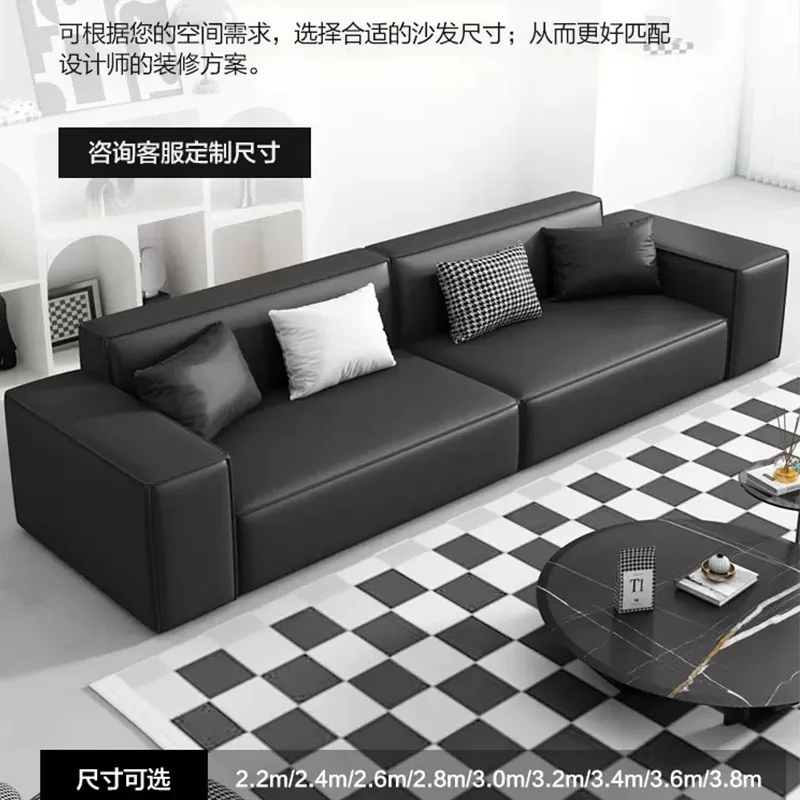 

Мебель Фошань на заказ, минималистичный прямой ряд, итальянский кожаный диван из блока тофу, комбинация диванов для гостиной, маленькой квартиры