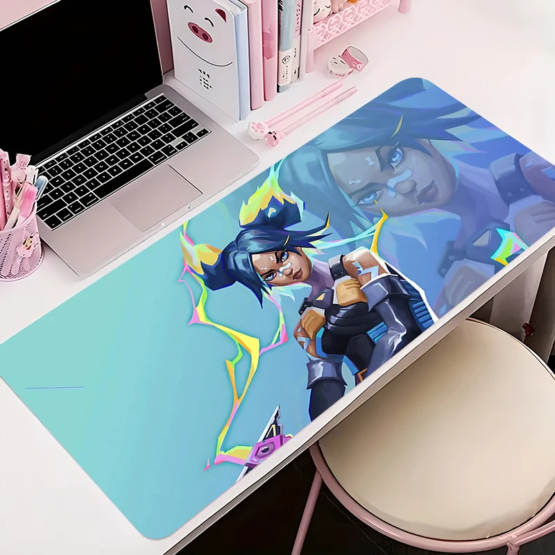 

Mouse Pad Gamer Anti-slip Anime Desk Mat Gaming PC Accessories Tablet Pad Large Mousepad Extended V-valorant Neon Keyboard Mat