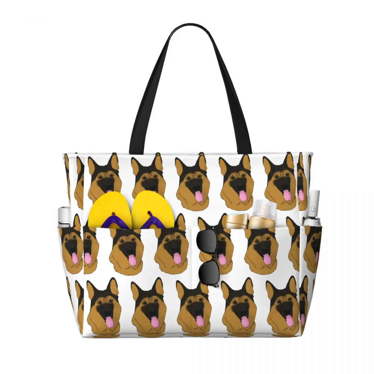 German Shepherd Dog - Black And Tan Beach Tote Bag Sport Gym Yoga Duffle Large Tote Bag Women Travel Bag Fitness bag
