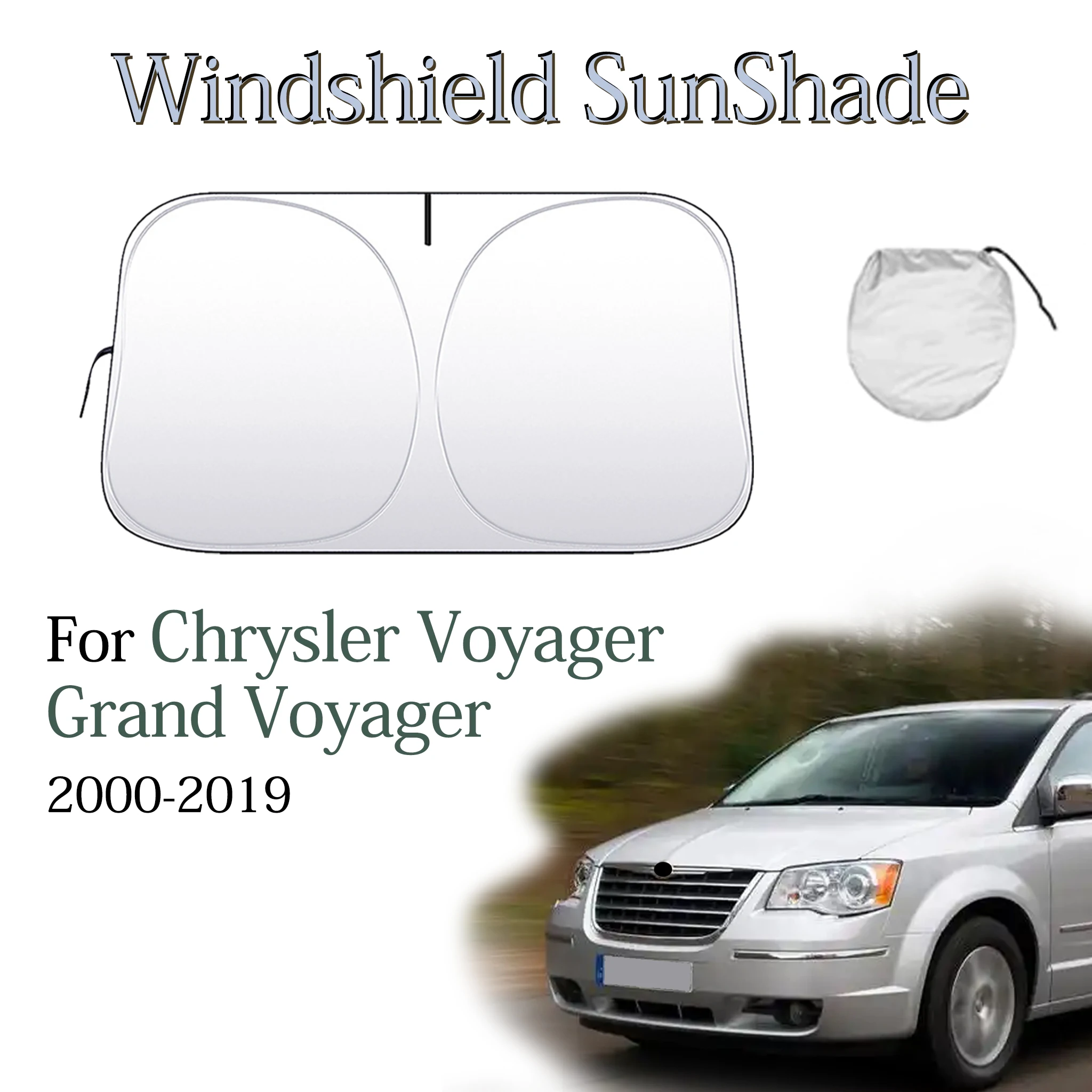 

Car Windshield Sunshade Foldable Sun Shade Lightproof Anti-UV Auto Accessories For Chrysler Voyager Grand Voyager 2000-2019