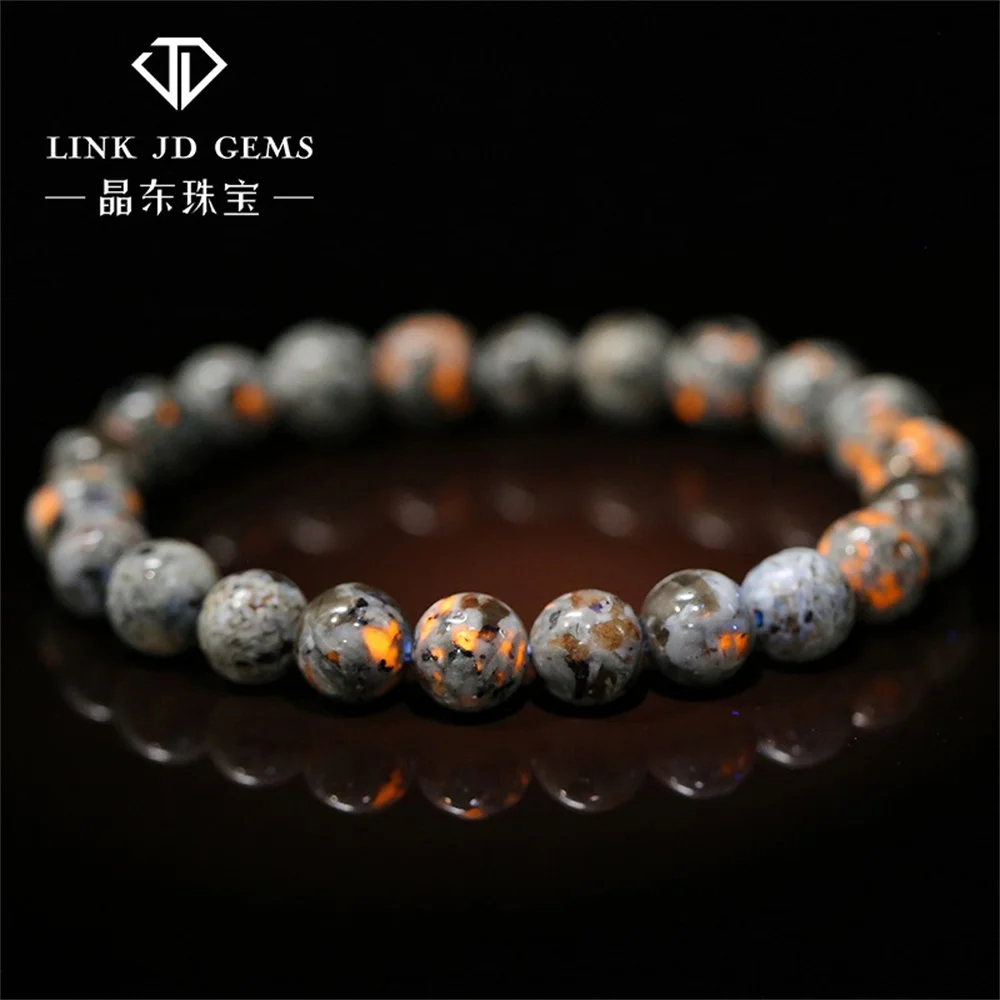 

Natural flame stone bracelet personality trend Europe and the United States cross-border overbearing single circle bead hand jew