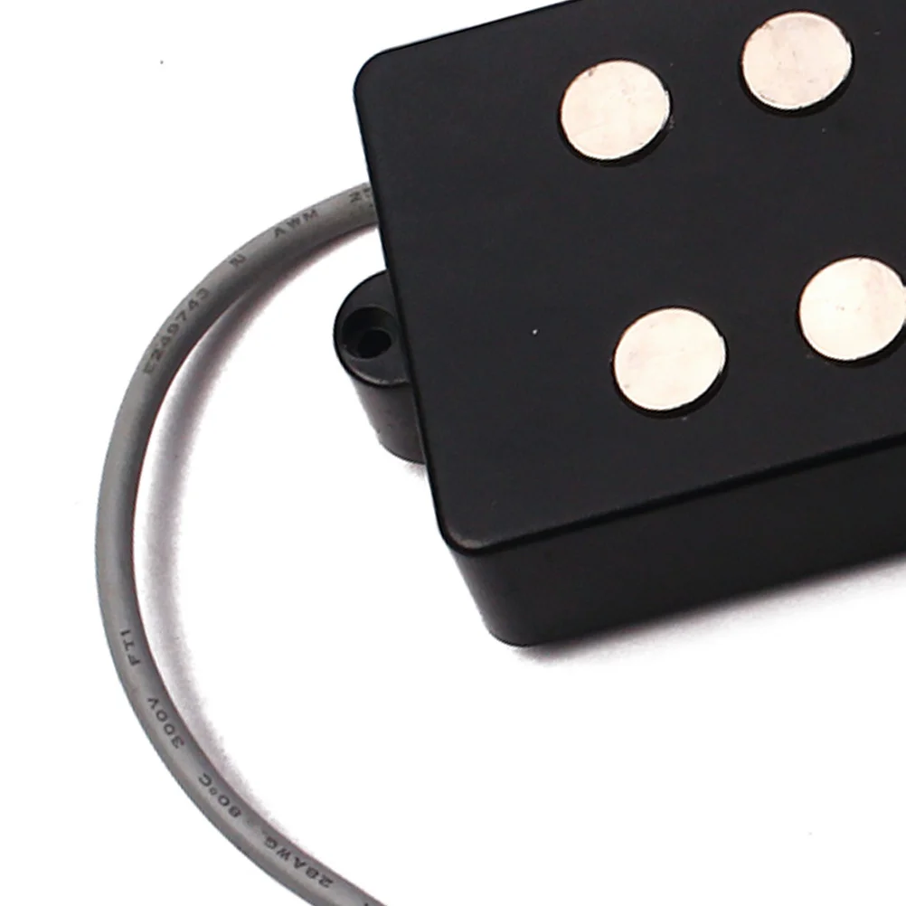 

5 String Bass Pickups Set Black For Electric Bass Guitar V Magnet Medium Output Bridge Neck Pickup Open Style Metal