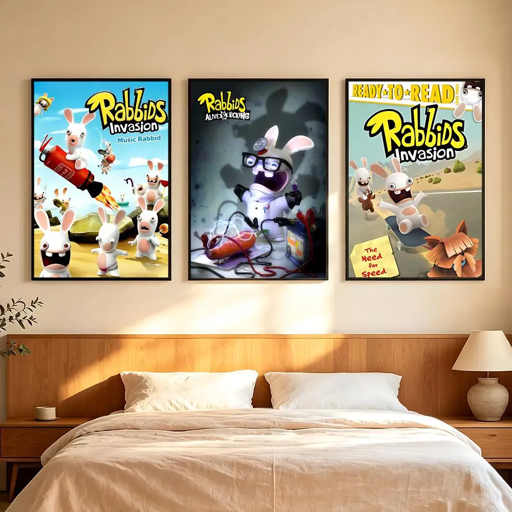 anime Rabbids Invasion Poster Poster HD Printing Comfortable and Fresh Style Wall Art Home Decor Living Room Cafe Gift