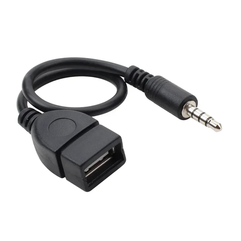 Type Een Vrouwelijke Otg Converter Adapter Kabel Draad Snoer Stereo Audio Plug Auto Accessoires 0.2 M 3.5Mm Mannelijke Audio Aux Jack Naar Usb 2.0