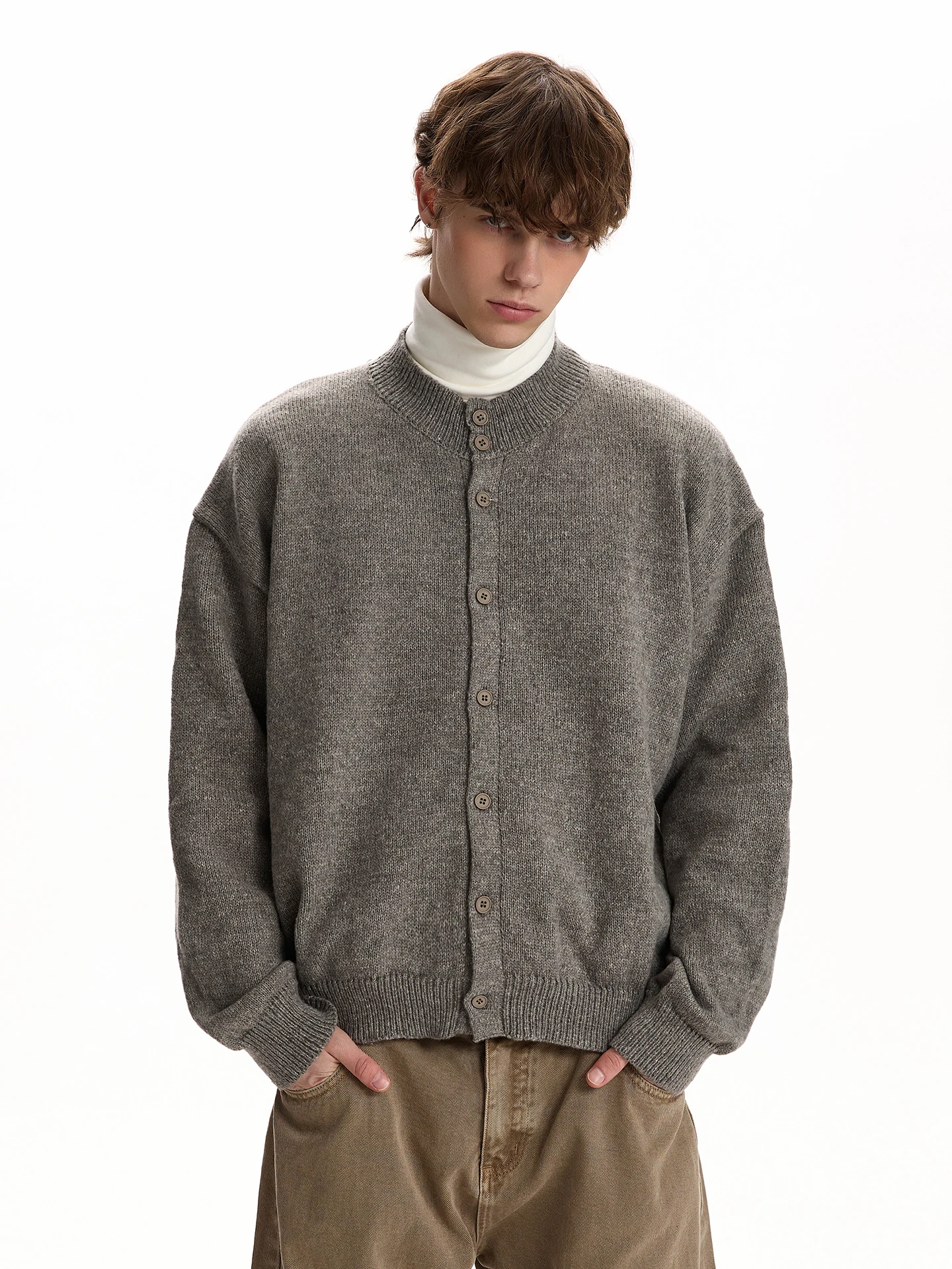 

Открытый кардиган в американском стиле ретро Lazy Feel, свитер Cleanfit, свободный универсальный вязаный свитер из полиэфирного волокна Street Sle Ciwalk