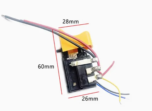 

Переключатель дрели с литиевой батареей 12 В для аккумуляторной электрической дрели 5241 — сменный переключатель профессионального электроинструмента