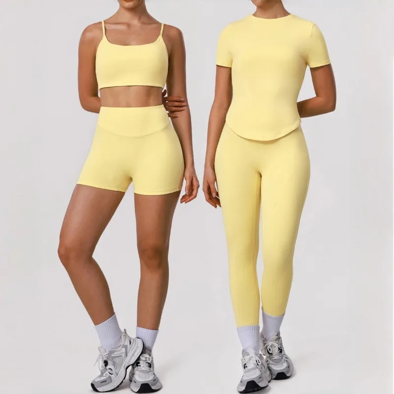 

Women's 2 Piece Yoga Set Fitness Gym Tracksuit High Waist Hip Lifting Sports Set Quick Drying Breathable Running Suit
