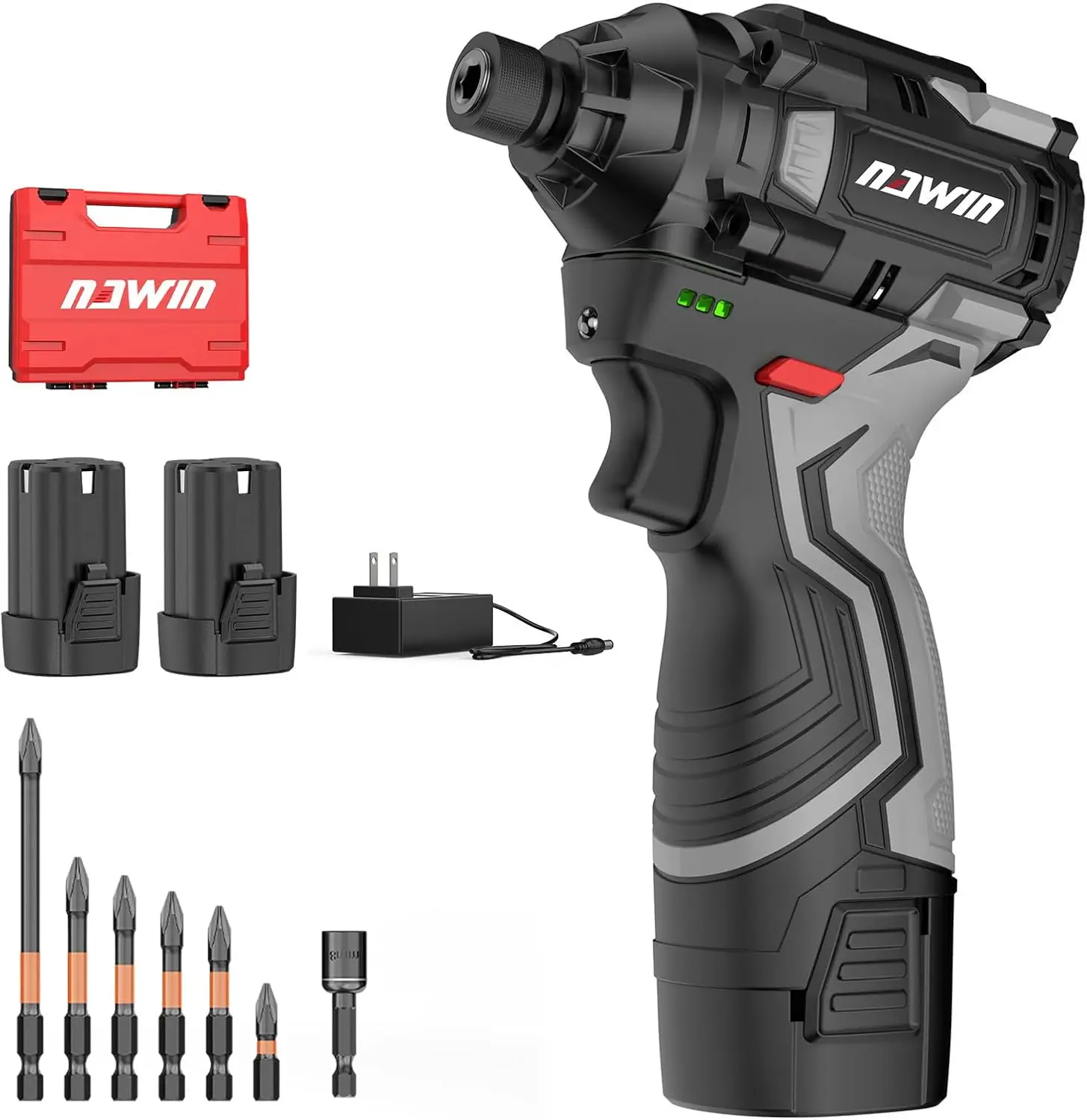 

Cordless Impact Driver Kit 16.8V 140Nm 105ft-lbs Brushless Motor 2.0Ah Batteries