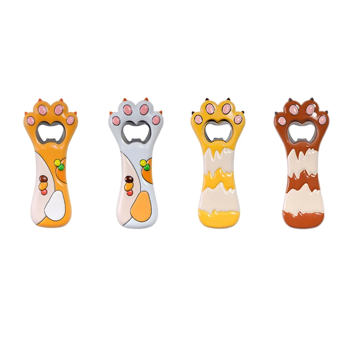 CYL-4Pcs 3D Cartoon Bottle Openers, Bartender Bottle Openers, Beer Bottle Openers with Magnetic for Home,Bar Refrigerator